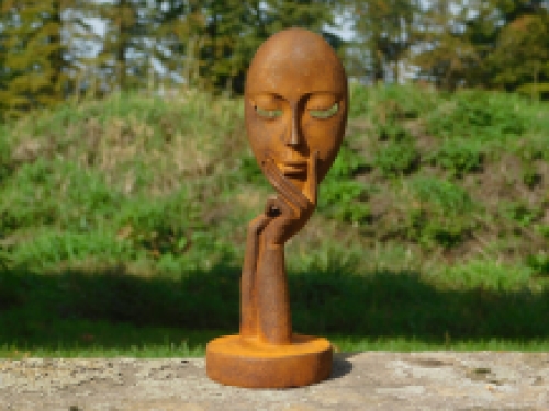 Statue ''the mask'' - cast iron - rust colour