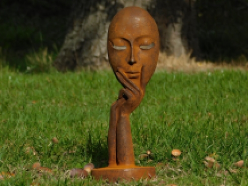 Statue ''the mask'' - cast iron - rust colour