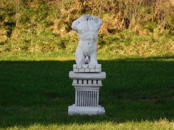 Man Torso on Pedestal - 100 cm - Solid Stone