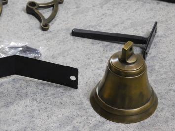 Pull bell - patinated brass - antique look