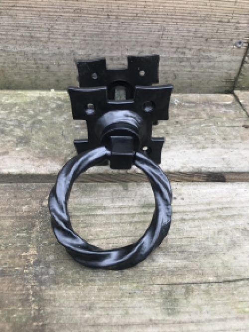 A set of pull handles for the door, for example, cast iron - matt black