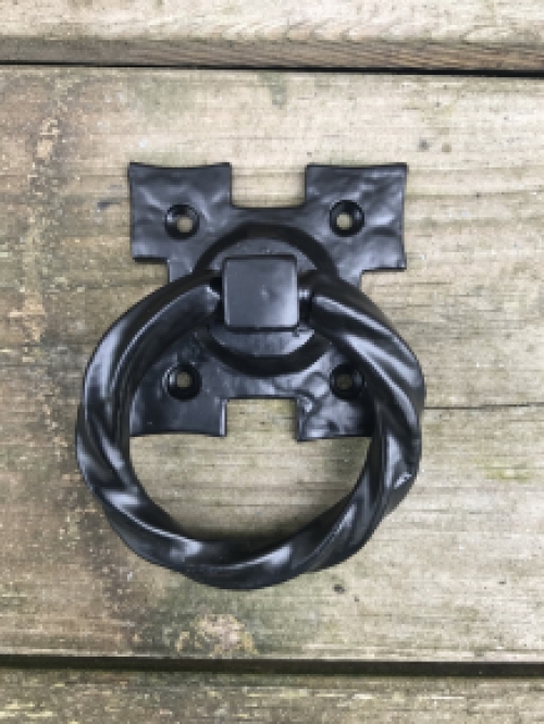 A set of pull handles for the door, for example, cast iron - matt black