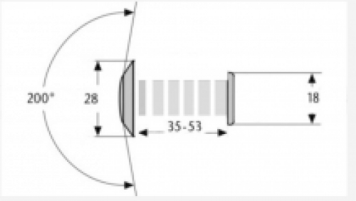 Türspion - Messing - 36-60 mm - Sichtfeld 200 °