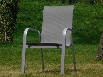 Still 2 in stock: Garden chair - Silver grey - Aluminium with Textileen - Stackable