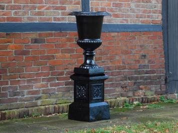 Sturdy garden vase - black - cast iron