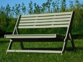 Folding Garden Bench - Hardwood - Vintage Green