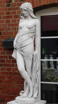 Statue Woman on Pedestal - 210 cm - Solid Stone
