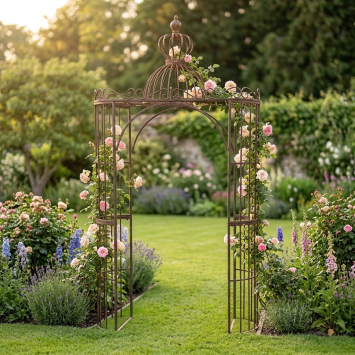 Elegant Iron Garden Arch – approx. 290 cm high