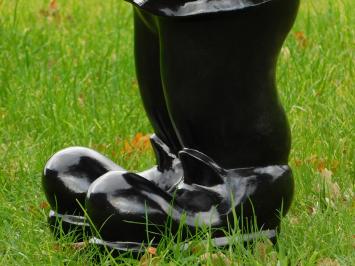 Garden gnome Middle finger XL - 80 cm - Black - Polystone