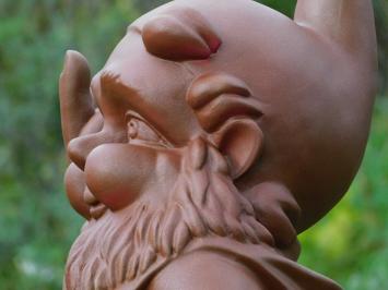 Garden gnome Middle finger XL - 80 cm - Brown - Polystone