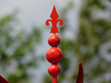 Tuinsteker Windspinner - 80 cm - Rood - Metaal