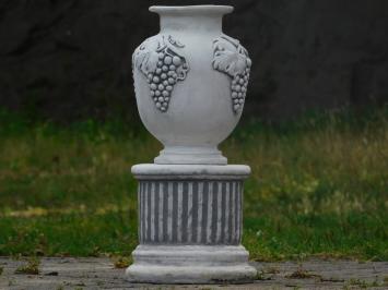 Tuinvaas Druiven op Sokkel - 54 cm - Steen