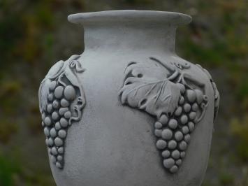 Tuinvaas Druiven op Sokkel - 54 cm - Steen