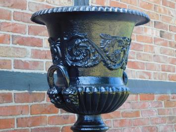 Large Garden Vase on Pedestal - Black - Cast iron - Stylish Garden Decoration