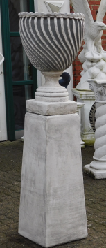 Garden Vase on Pedestal - 155 cm - Solid Stone