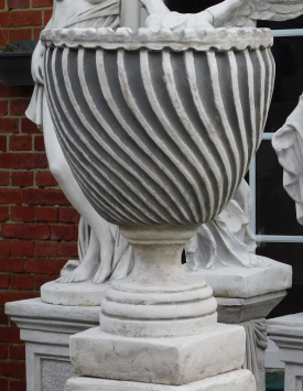 Garden Vase on Pedestal - 155 cm - Solid Stone