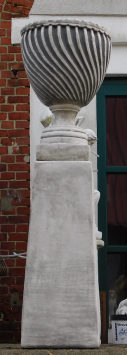 Garden Vase on Pedestal - 155 cm - Solid Stone