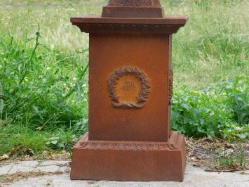 Garden Vase on Pedestal - 112 cm - Cast iron - Rust