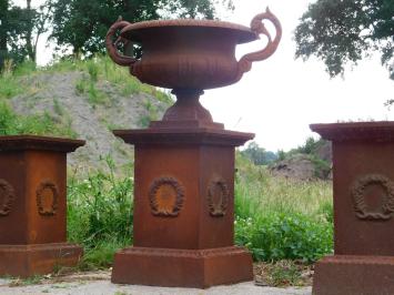 Garden Vase on Pedestal - 112 cm - Cast iron - Rust