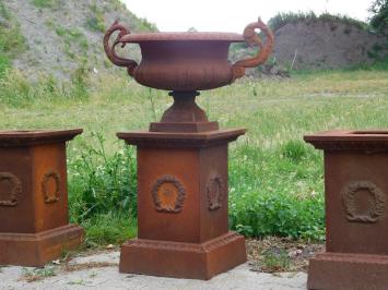 Garden Vase on Pedestal - 112 cm - Cast iron - Rust