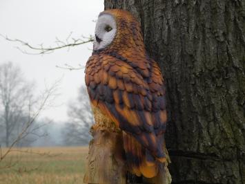 Uil op stronk - bruin - polystone - gedetailleerd