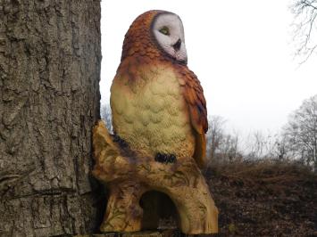 Uil op stronk - bruin - polystone - gedetailleerd