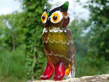 Glazen Beeld Uil – Handgemaakt Glasgeblazen Kunstwerk