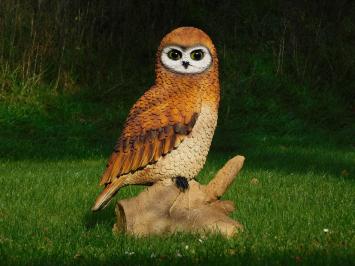 Owl on Tree Trunk XL - Full in Colour - Polystone