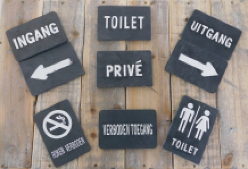 Set of toilet signs ''Ladies'' & ''Gentlemen'' - from slate