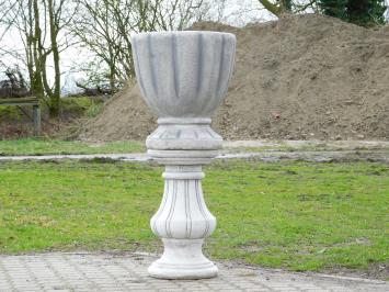 Round Vase on Pedestal - 110 cm - Stone