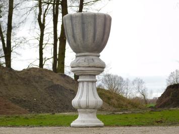 Round Vase on Pedestal - 110 cm - Stone