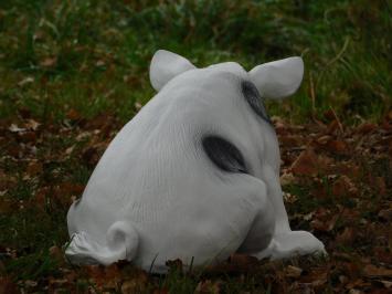 Statue Schwein mit schwarzen Flecken - schwarz und weiß - polystone