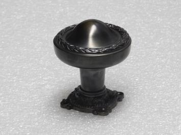 Solid Door Knob with Elegant Rosette - Dark Patinated Brass