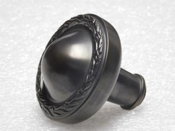 Solid Door Knob with Elegant Rosette - Dark Patinated Brass