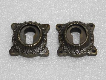 Set Klassieke Veiligheidsrozetten PC - Massief - Donker Gepatineerd Messing