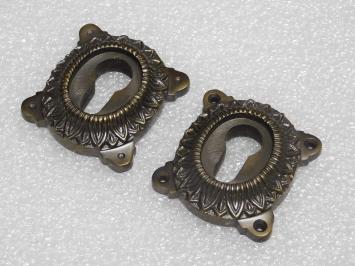 Set Klassieke Veiligheidsrozetten PC - Massief - Donker Gepatineerd Messing