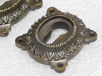 Set Klassieke Veiligheidsrozetten PC - Massief - Donker Gepatineerd Messing