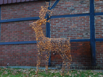 Beleuchteter Hirsch XL – 175 x 110 cm – Weihnachtsbeleuchtung