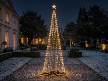 Beleuchteter XL-Weihnachtsbaum für den Außenbereich – 350 cm – Warmweiß & farbig – LED – mit Timer
