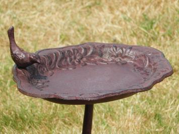 Bird bath on foot - cast iron - incl. Birdie