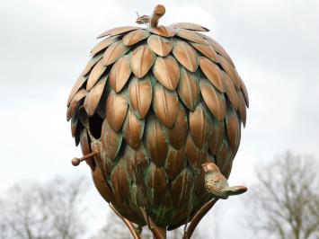 Vogelhaus stehend - 170 cm - Gartenstab - Kupferoptik