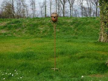 Birdhouse Acorn - Standing - 170 cm - Garden Stick - Copper look