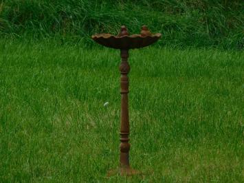 Standing Birdbath with Birds - Shell - Cast iron