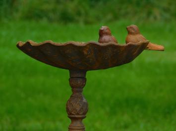 Standing Birdbath with Birds - Shell - Cast iron
