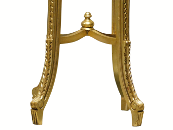 Vintage Sokkeltafel met Marmeren blad - 110 cm - Goudkleurig