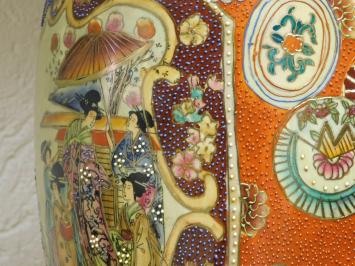 Vintage Vaas - 62 cm - Japanse Satsuma-stijl - Handgeschilderd porselein