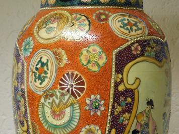Vintage Vaas - 62 cm - Japanse Satsuma-stijl - Handgeschilderd porselein