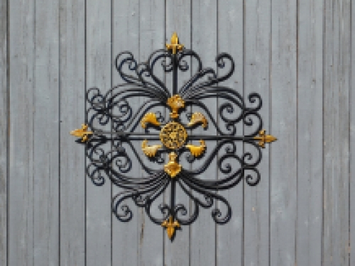 Wall ornament Vivere - window grille - black with gold - wrought iron, only 2