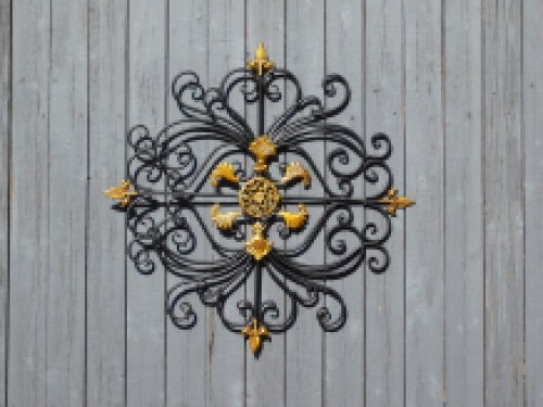 Wall ornament Vivere - window grille - black with gold - wrought iron, only 2