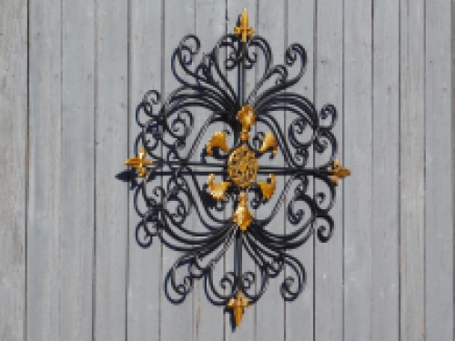 Wall ornament Vivere - window grille - black with gold - wrought iron, only 2